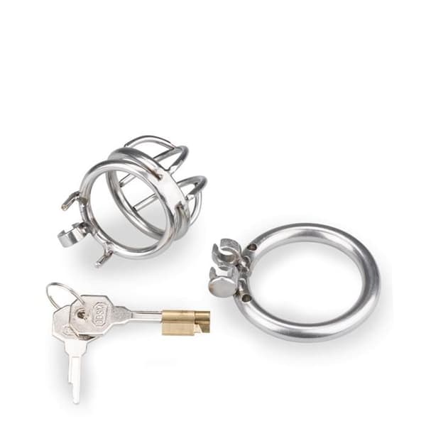 Kort penisbur - Clink M - Rostfritt stål - Magic Lock - Vit