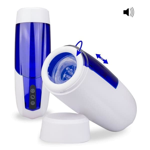 Fram och tillbaka och rotation masturbator 10 lägen Cumix White