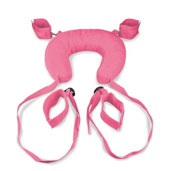 Ankel och handled bondage handbojor med rosa kudde