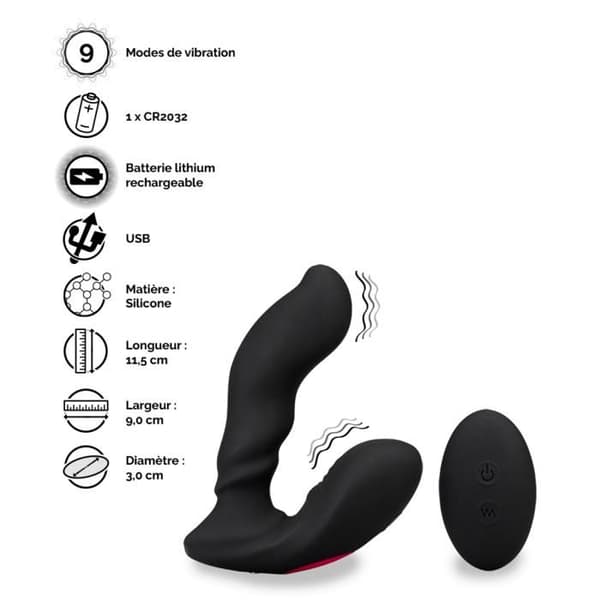 Deeper Black Remote Control Prostata Stimulator