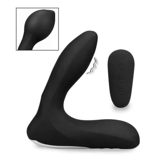 Vibrerande och uppblåsbar prostatastimulator Svart