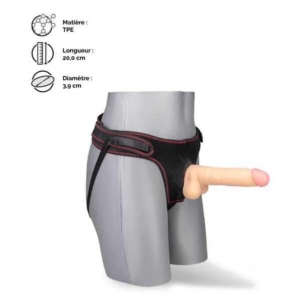 Realistisk sugdildo med Jupiter-sele