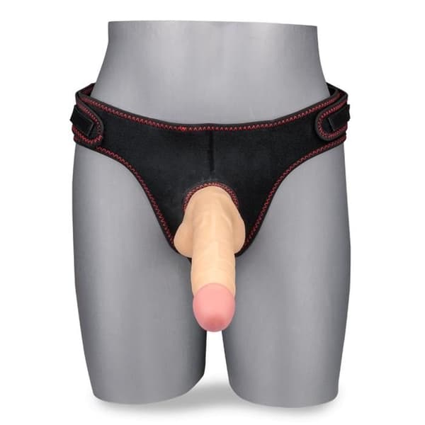 Realistisk sugdildo med Jupiter-sele