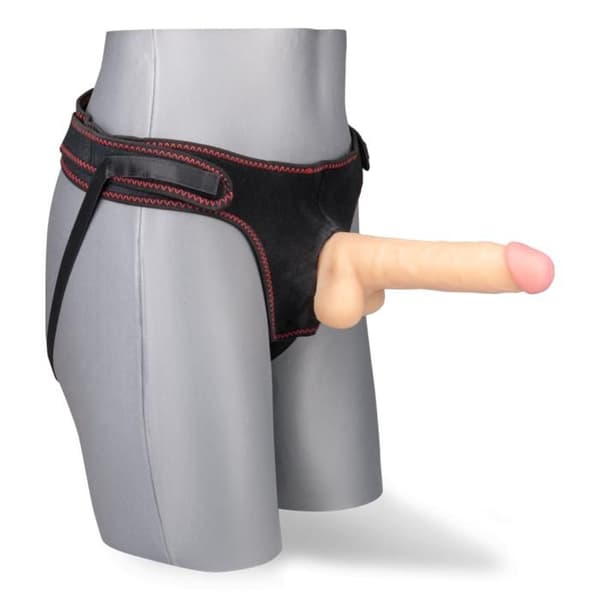 Realistisk sugdildo med Jupiter-sele