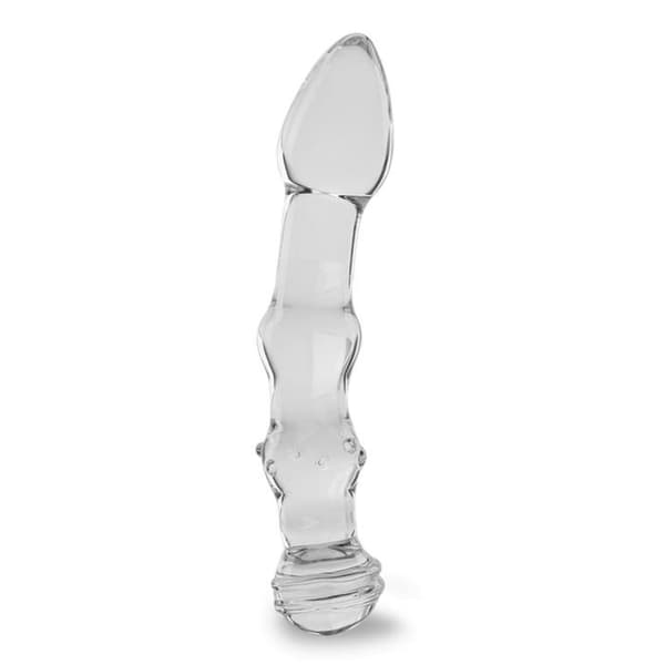 Glasdildo - Flöde - Olika diametrar och reliefer - G-punktsstimulering - Transparent glas