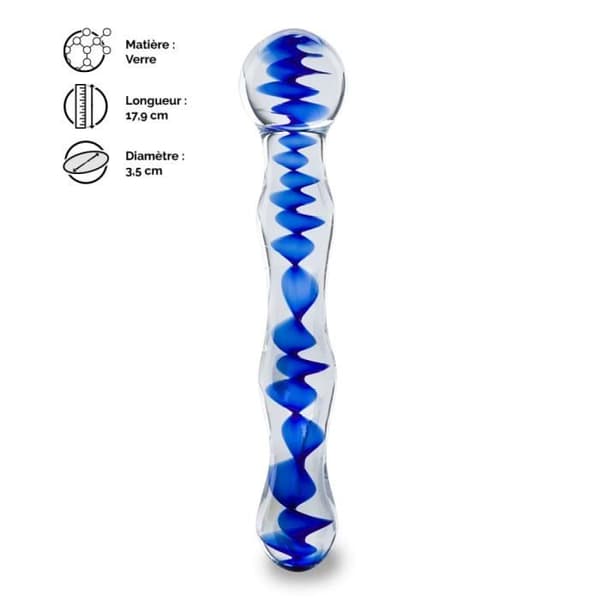 Flood glass dildo - Märke - Modell - Kulor med olika diametrar - Ren och originell design