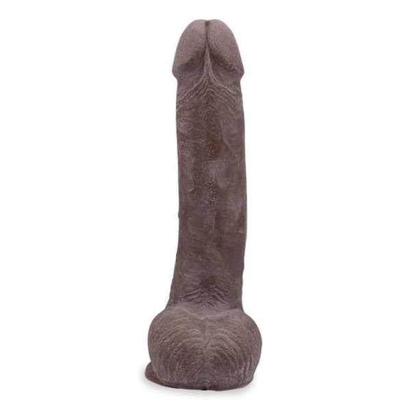 Smidig dildo med sugkopp 23,0 cm Real Skin Black