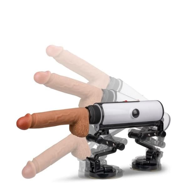 Jävla maskin med uppvärmda och vibrerande dildos Vit