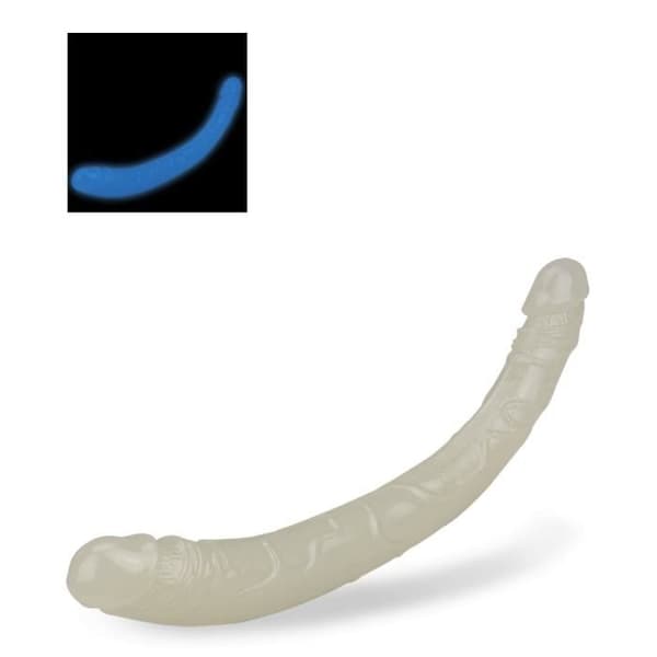 Dubbel fosforescerande dildo 37,0cm Lumino Crystal