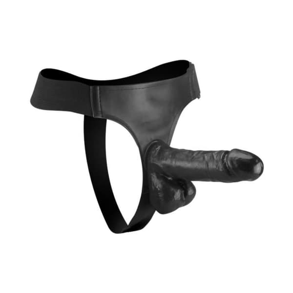 Stor O-Ring strap-on dildo Svart