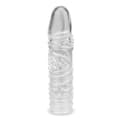 Miniatyrbild 3 av 6: Texturerad transparent penisstrumpa storlek M 15,0cm