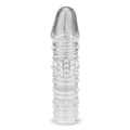 Miniatyrbild 4 av 6: Texturerad transparent penisstrumpa storlek M 15,0cm