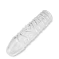 Miniatyrbild 6 av 6: Texturerad transparent penisstrumpa storlek M 15,0cm