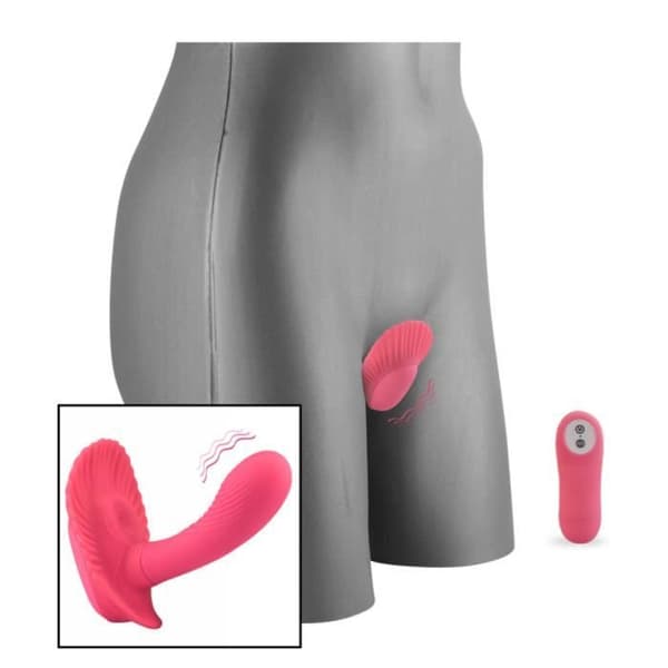 Rosa fjärrstyrda dildotrosor med vibrerande skal