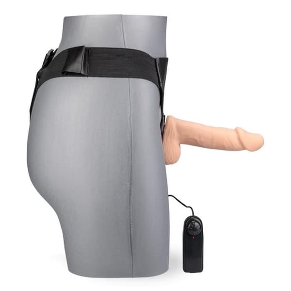 Vibrerande strap-on dildo 17,0 cm Tucker Beige
