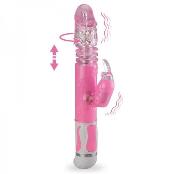 Vibromassör - KÄRLEK OCH VIBRAR - Vibro Rabbit Flashy Rotativ XL - Färg Rosa - Rotationsfunktion - För Vuxna