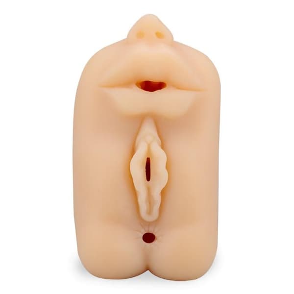 Vaginette - KÄRLEK OCH VIBBAR - Dubbel Penetration - 3 Orificer - Kompakt - Beige
