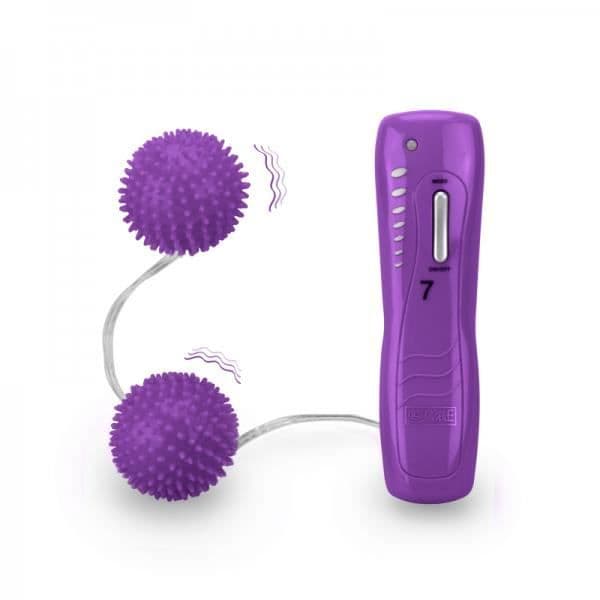 Geisha Ball - LOVE &amp; VIBES - Violet - 7 vibrationshastigheter - Mjuka nubbar - Stimulerande vaginal massage