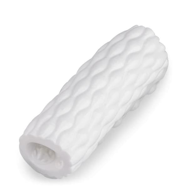 Manuell Masturbator - Tre - Vit - Mjuk och stretchig TPE - Ultra-texturerad tunnel - 13,0 cm Längd