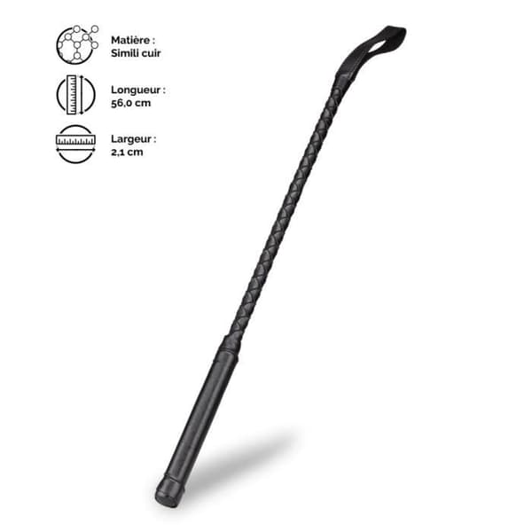 BDSM piska Zatanna Svart - Läderimitation - Stygga spel - 56,0 cm - 11,5 cm - 15,0 cm - 2,1 cm