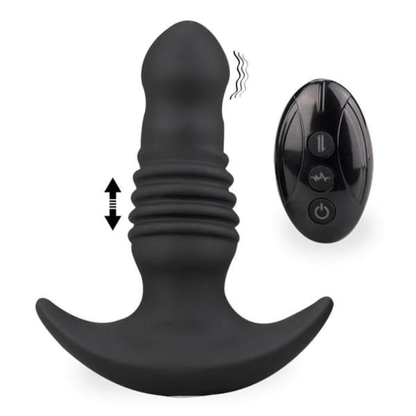 Analplugg - Tokyo - Noir - Silikon - Trådlös fjärrkontroll - 3 lägen för fram och tillbaka