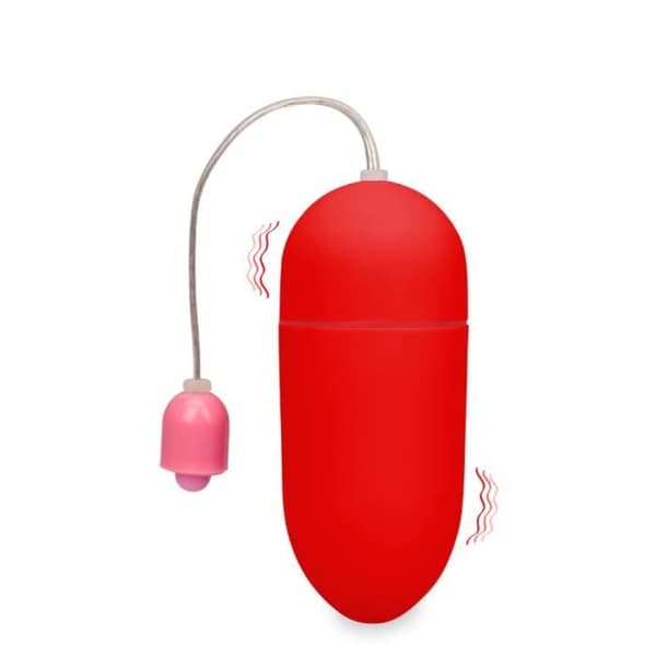 Ultramjukt silikon vibrerande ägg - Wiggle - L Röd - 10 vibrationslägen