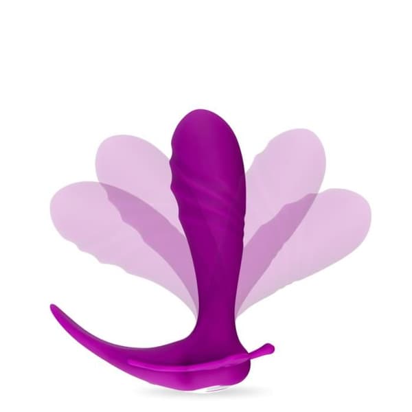 USB magnetisk fjärilsvibratortrosa 12 lägen