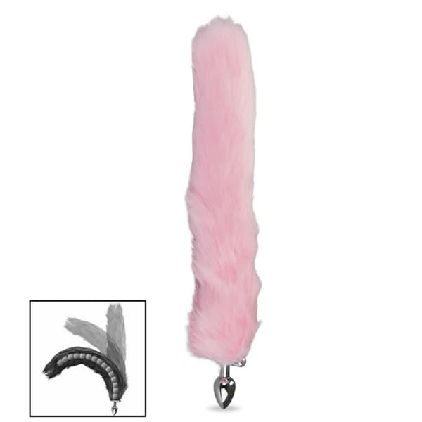 Rosebud anal plugg katt svans och pannband Rosa