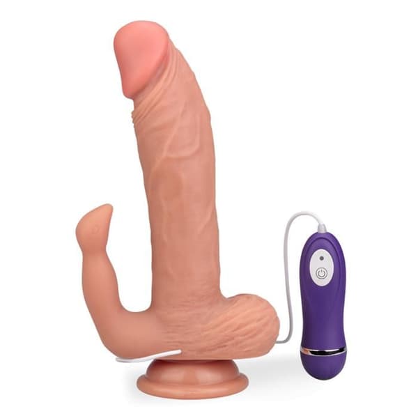 Realistisk vibrerande kanin sugkopp dildo 10 lägen