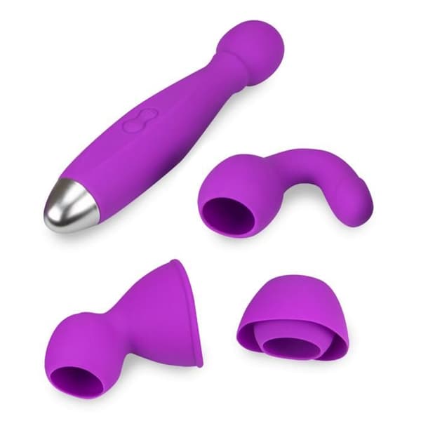 Bowlingstav vibrator + 3 unisex tips Lila