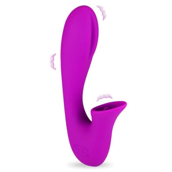 Vibrator med sugande tunga 12 lägen - Orgasmic Violet Collection
