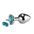 Miniatyrbild 2 av 4: Analsmycken rosebud hjärtaklockor - Diamond Turquoise Collection