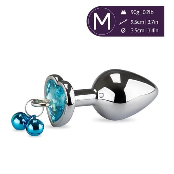 Analsmycken rosebud hjärtaklockor - Diamond Turquoise Collection