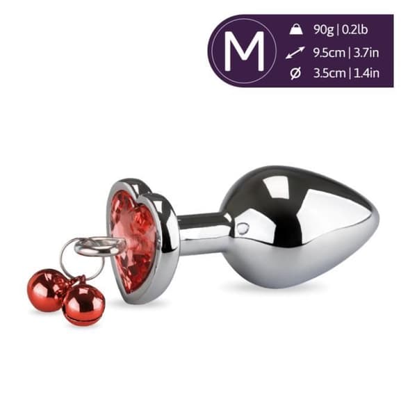 Rosebud analsmycken med hjärtklockor - Diamond Rubis Collection