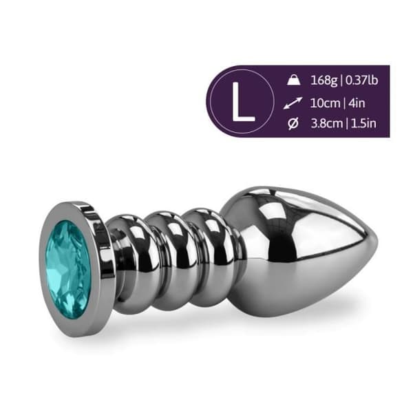 Anal juvel Rosebud Ringed XL-Turkos - Diamond Collection