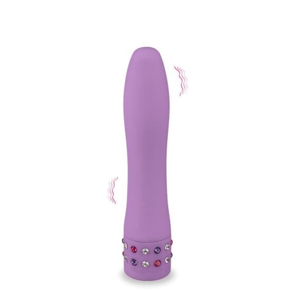 Vibromassör - KÄRLEK OCH VIBRATIONER - Strass & Mjukhet - Lila - 17 cm - Silikon