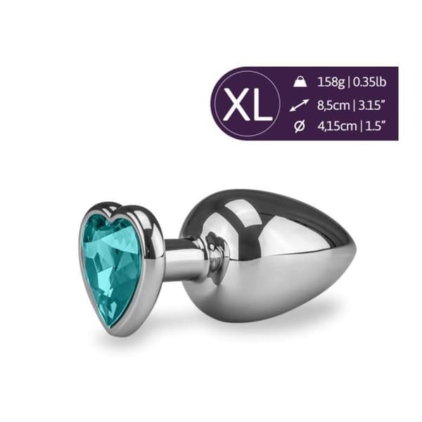 Anal Jewel Rosebud Heart XL Turquoise - Diamond Collection