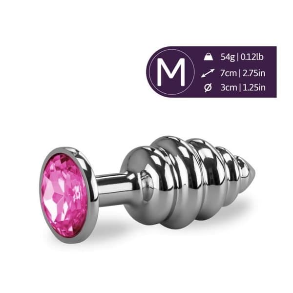 Liten-rosa kvarts vriden rosenknopp Anal Jewel - Diamond Collection