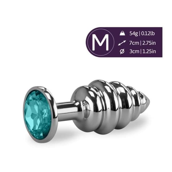 Små-turkos Twisted Rosebud Anal Jewel - Diamond Collection
