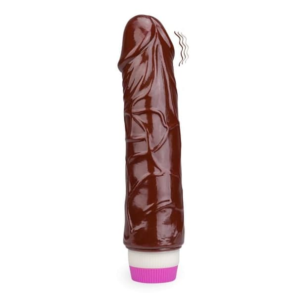 Svart Flexibel Vibrerande Realistisk Dildo