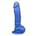 Miniatyrbild 3 av 4: Wyatt medicinsk silikon sugkopp dildo - LOVE AND VIBES Metallic Blue Collection