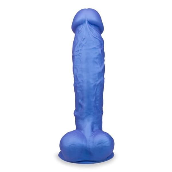 Wyatt medicinsk silikon sugkopp dildo - LOVE AND VIBES Metallic Blue Collection