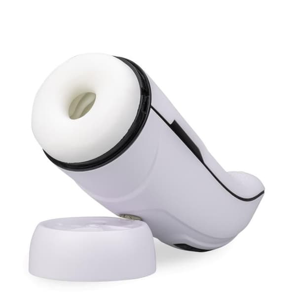 Masturbator för män som vibrerar och värmer med Asher slickningsfunktion - LOVE AND VIBES Collection White