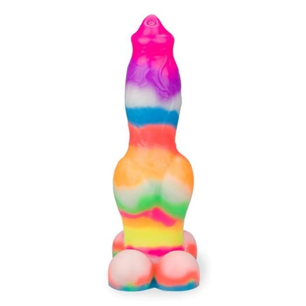 Sugkoppsdildo - LOVE AND VIBES - Schäfer - Glow in the dark - Silikon - Stor