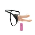 Miniatyrbild 2 av 3: Dubbel vibrerande Strap-on Dildo