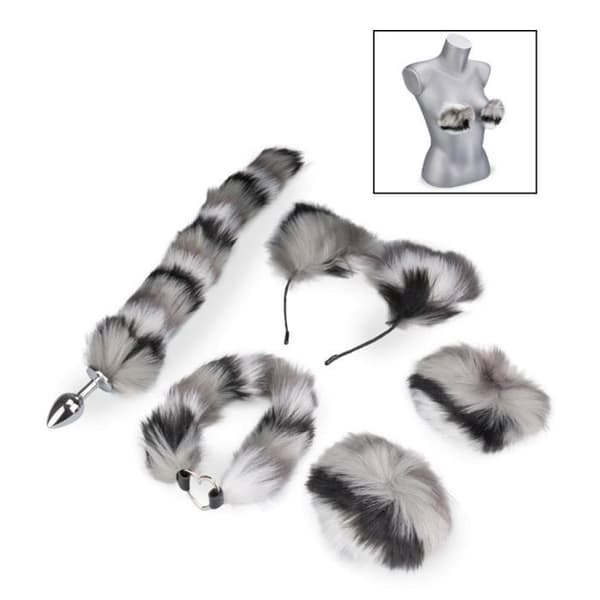 Furry kattdräktset - LOVE AND VIBES Collection Grå
