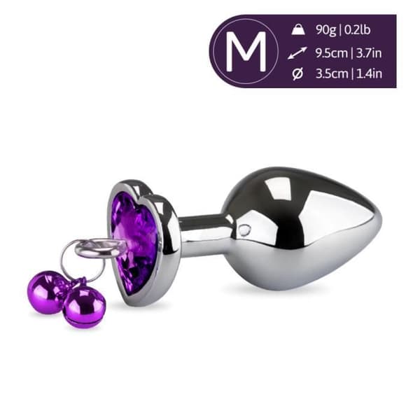 Analsmycken rosebud hjärtaklockor - Diamond Amethyst Collection