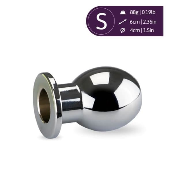 Rosebud ihålig analplugg - Diamond S Collection Silver