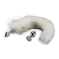Miniatyrbild 1 av 4: Fox tail 2 rosebud analplugg - White Diamond Collection
