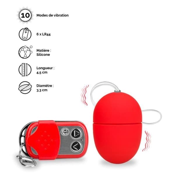 Litet fjärrstyrt vibrerande ägg - EggXiting Red Collection